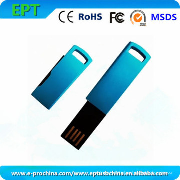 Mini memoria USB azul del metal con el logotipo modificado para requisitos particulares (EM603)